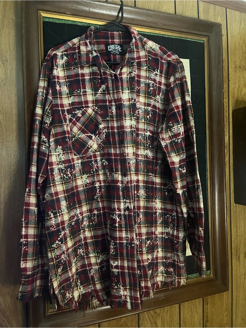 Mens distressed flannel